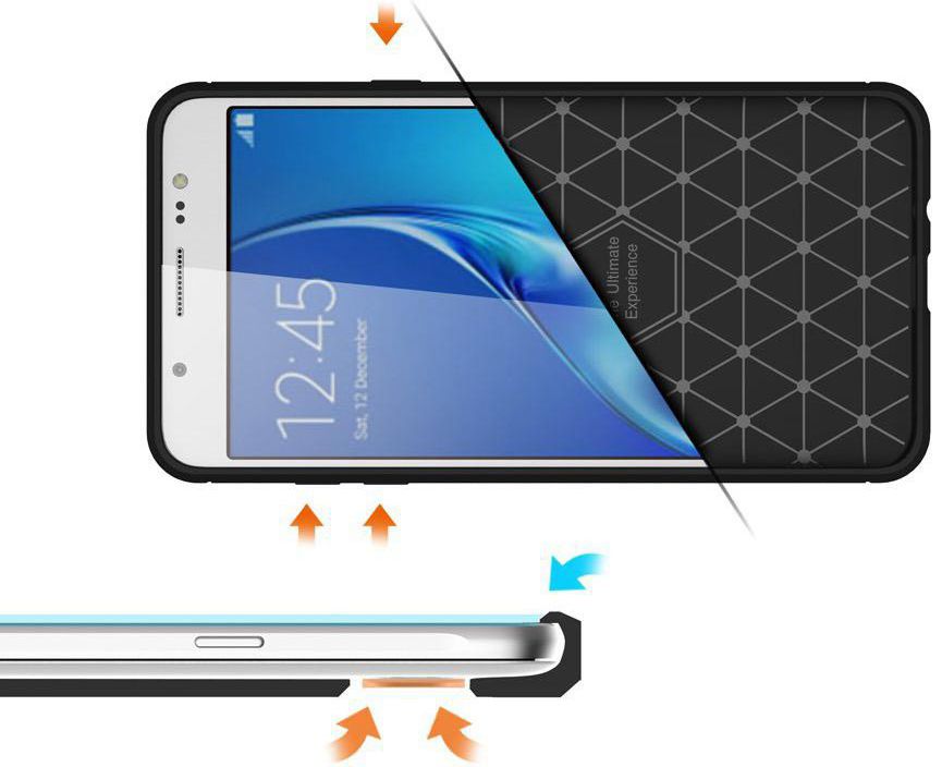 Samsung Galaxy J7 (2016) Geborsteld TPU Hoesje Zwart afbeelding 8