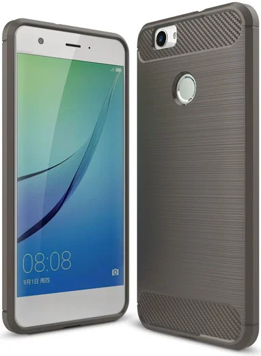 Huawei Nova Geborsteld TPU Hoesje Grijs afbeelding 1