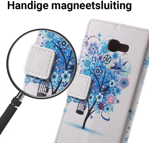 Samsung Galaxy A3 (2017) Portemonnee Print Hoesje Tree Blauw afbeelding 4