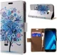 Samsung Galaxy A3 (2017) Portemonnee Print Hoesje Tree Blauw afbeelding 1