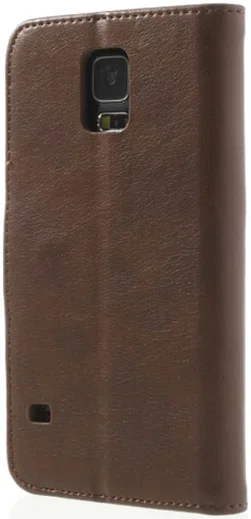 Samsung Galaxy S5 Portemonnee Stand Hoesje Bruin afbeelding 5