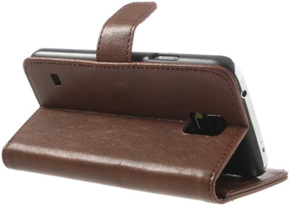 Samsung Galaxy S5 Portemonnee Stand Hoesje Bruin afbeelding 7