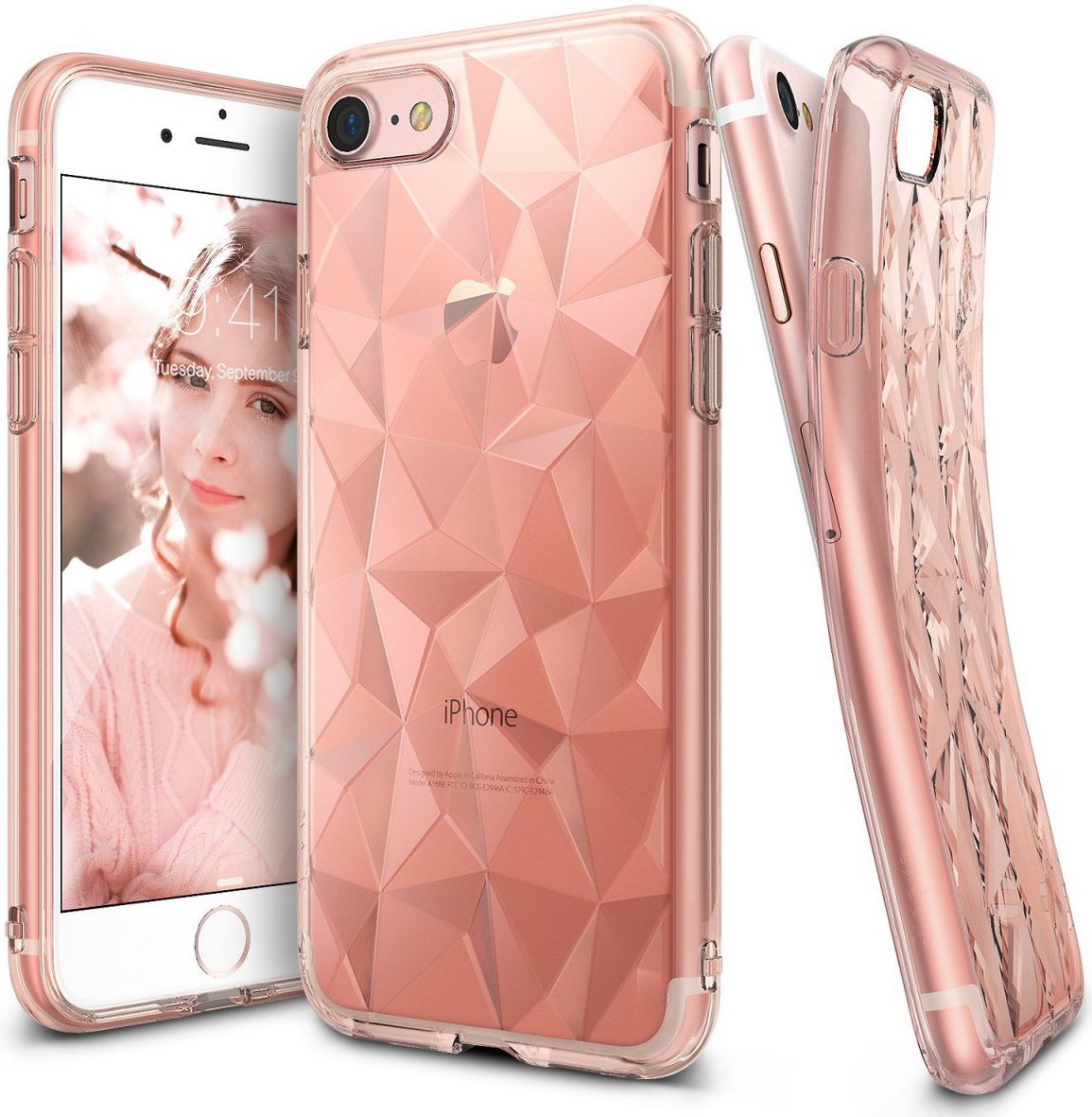 Ringke Air Prism Apple iPhone 7 / 8 Hoesje Roze Goud afbeelding 1