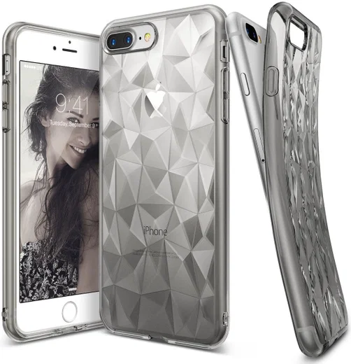 Ringke Air Prism Apple iPhone 7 Plus / 8 Plus Hoesje Transparant Zwart afbeelding 1