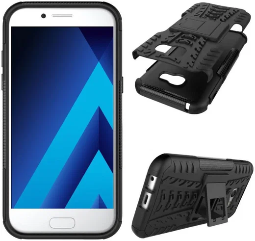 Stevig Samsung Galaxy A5 2017 Backcover Hoesje Zwart afbeelding 2