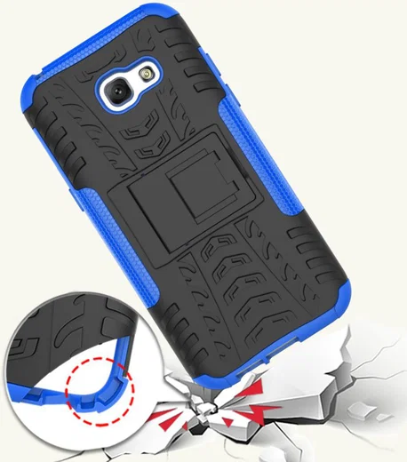 Stevig Samsung Galaxy A5 2017 Backcover Hoesje Blauw afbeelding 2
