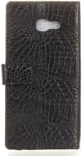 Samsung Galaxy A5 (2017) Portemonnee Hoesje Krokodil Structuur Zwart afbeelding 7