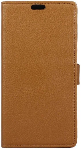 Motorola Moto G4 Play Portemonnee Hoesje Litchi Grain Bruin afbeelding 2