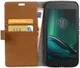 Motorola Moto G4 Play Portemonnee Hoesje Litchi Grain Bruin afbeelding 1