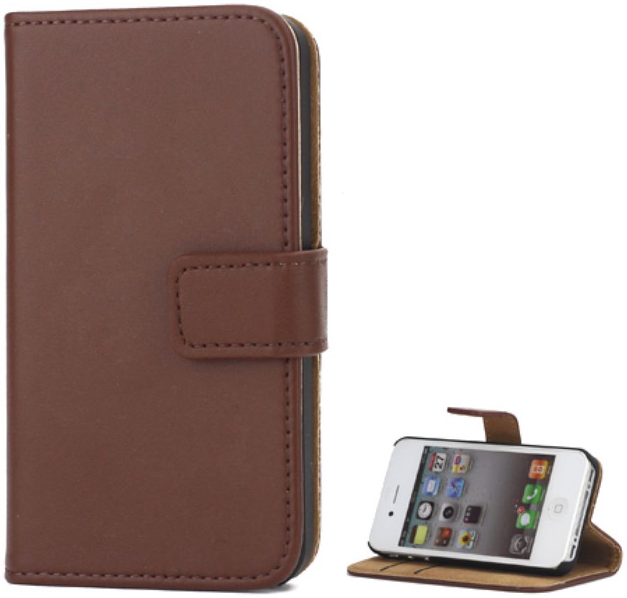 Apple iPhone 4(S) Lederen Hoesje Bruin afbeelding 1