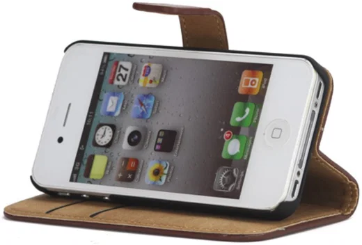 Apple iPhone 4(S) Lederen Hoesje Bruin afbeelding 4
