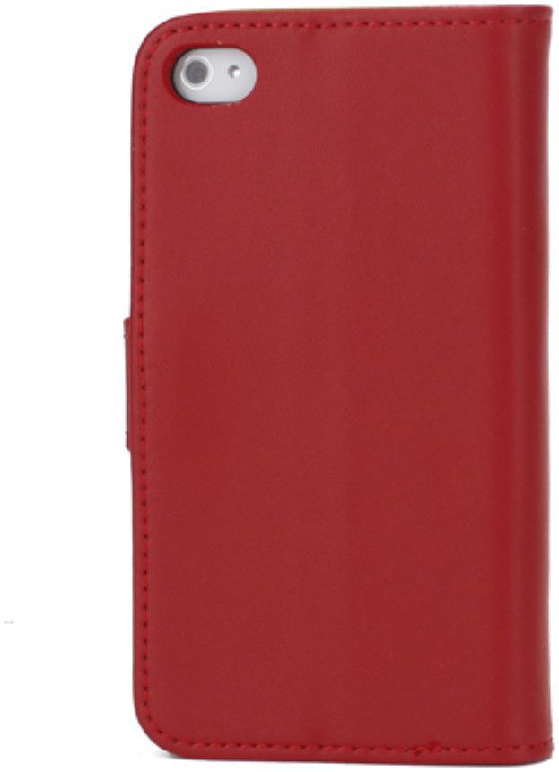 Apple iPhone 4(S) Lederen Hoesje Rood afbeelding 3