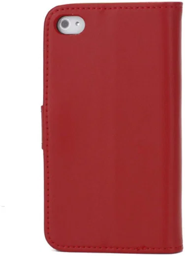 Apple iPhone 4(S) Lederen Hoesje Rood afbeelding 3