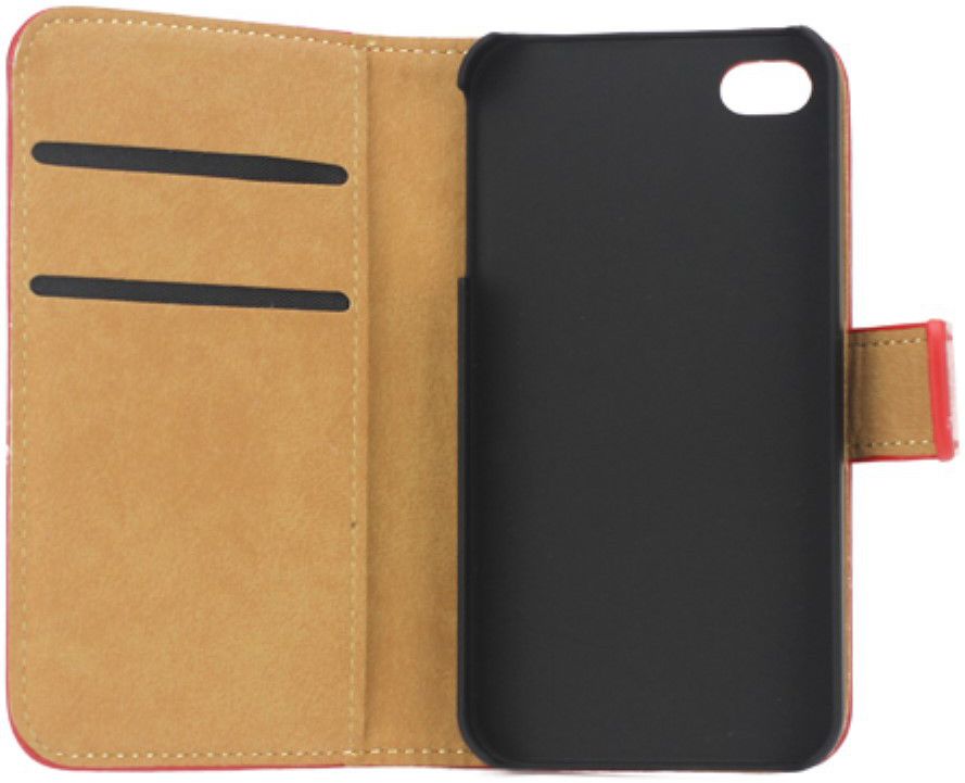 Apple iPhone 4(S) Lederen Hoesje Rood afbeelding 6