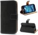 Samsung Galaxy S4 Genuine Leren Portemonnee Hoesje Zwart afbeelding 1