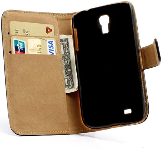 Samsung Galaxy S4 Genuine Leren Portemonnee Hoesje Zwart afbeelding 2