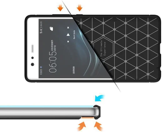 Huawei P9 Geborsteld TPU Hoesje Grijs afbeelding 9