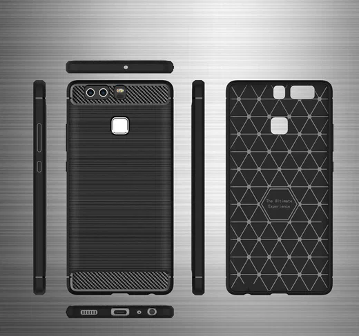 Huawei P9 Geborsteld TPU Hoesje Blauw afbeelding 8