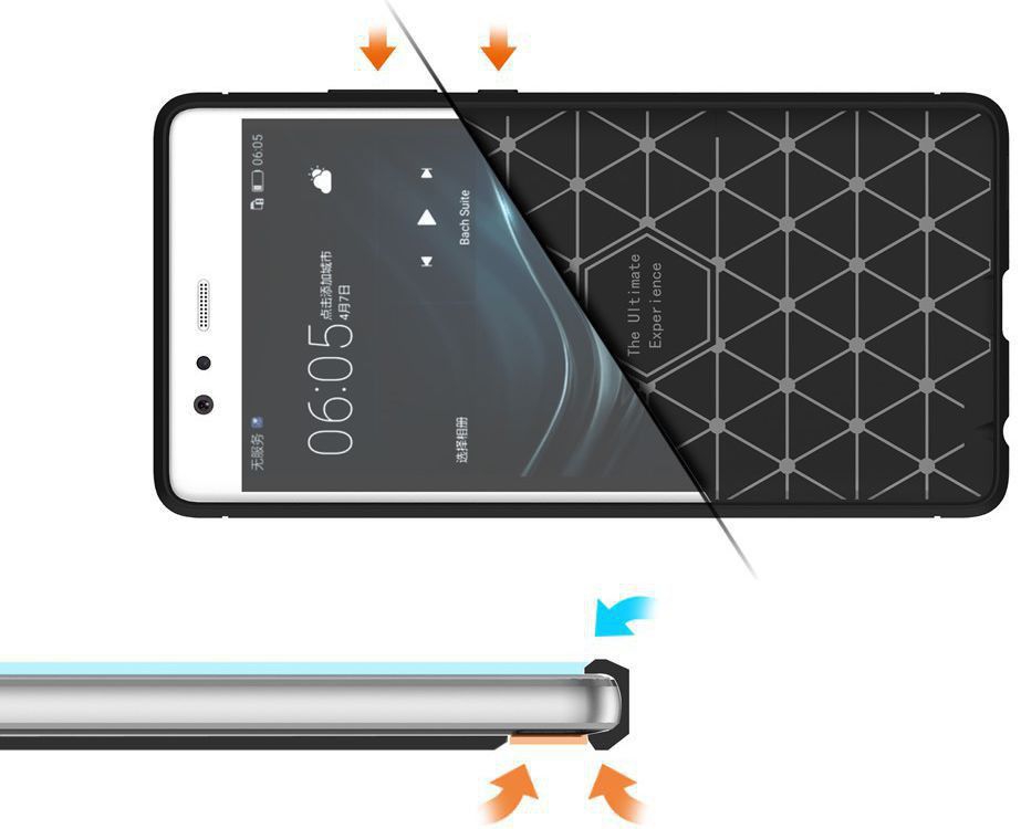 Huawei P9 Geborsteld TPU Hoesje Blauw afbeelding 9