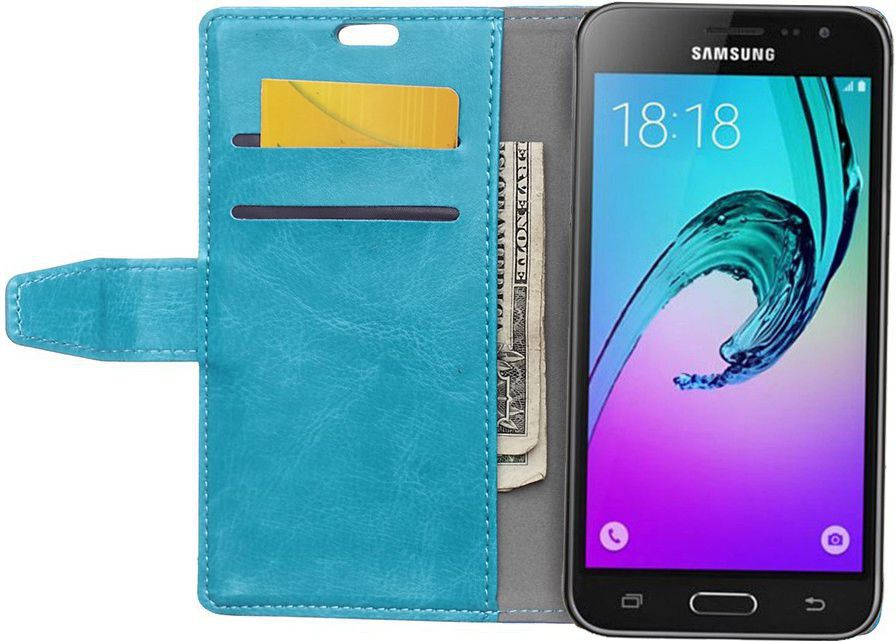 Samsung Galaxy J3 (2016) Portemonnee Hoesje Blauw afbeelding 1