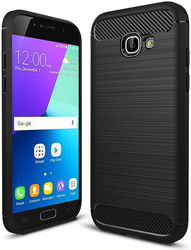 Samsung Galaxy A5 2017 Geborsteld TPU Hoesje Zwart afbeelding