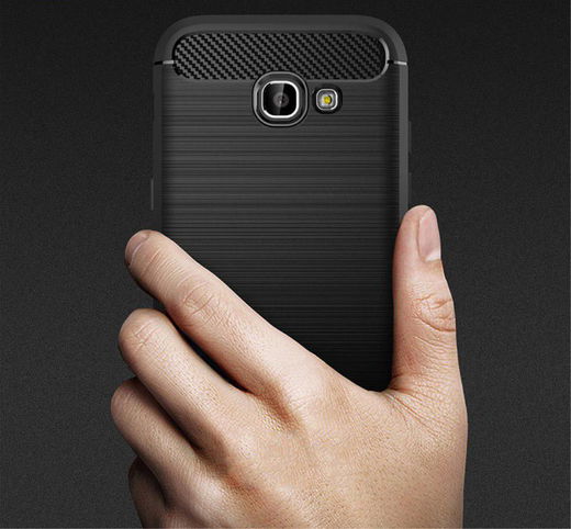 Samsung Galaxy A5 2017 Geborsteld TPU Hoesje Zwart afbeelding 7