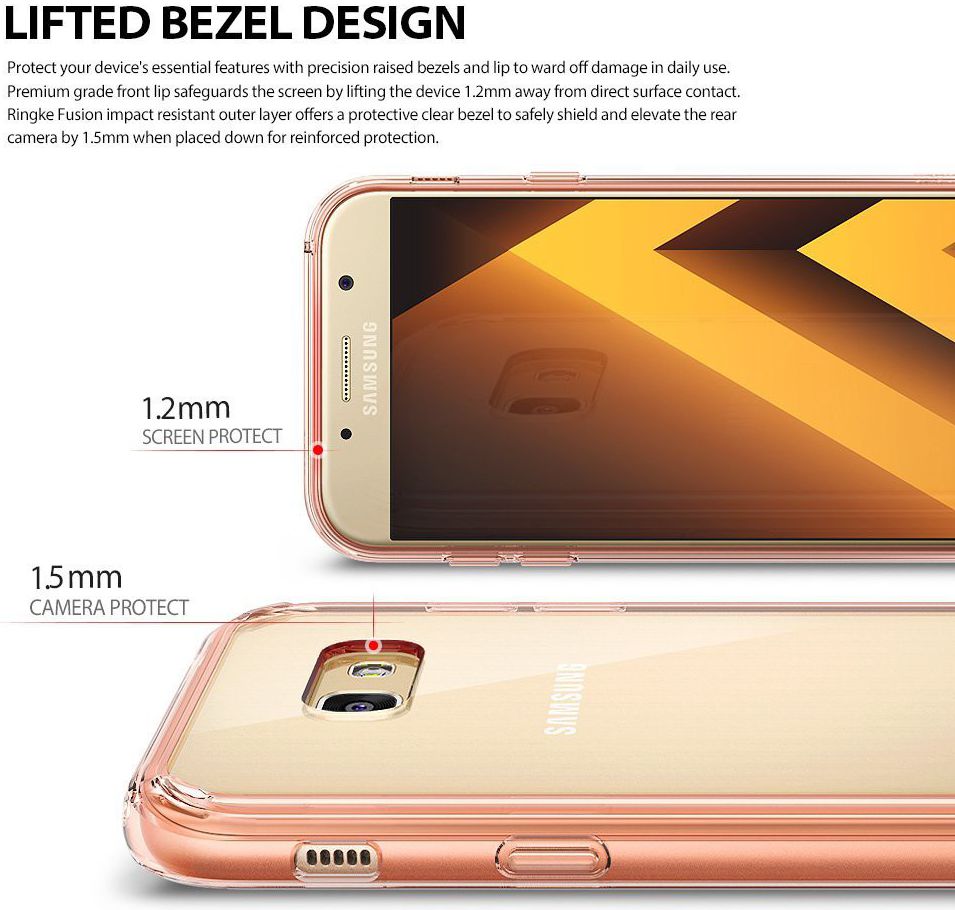 Ringke Fusion Samsung Galaxy A5 2017 Hoesje Doorzichtig Rose Gold afbeelding 2