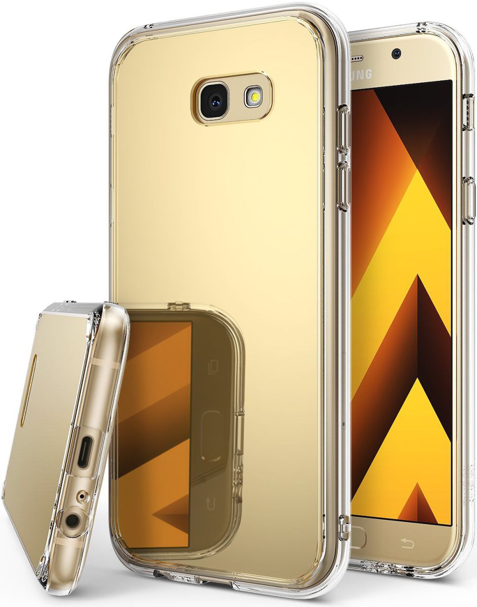 Ringke Fusion Mirror Samsung Galaxy A5 2017 spiegel hoesje Gold afbeelding 1