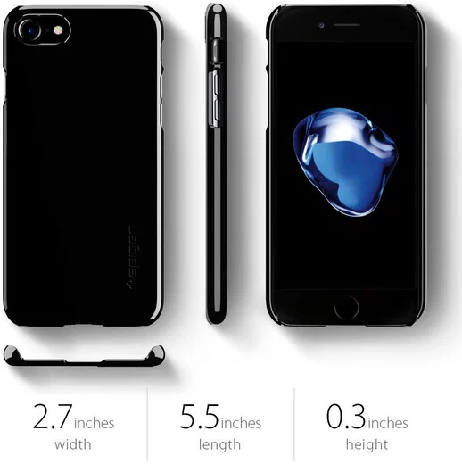 Spigen Thin Fit Case Apple iPhone 7 / 8 Jet Black afbeelding 16