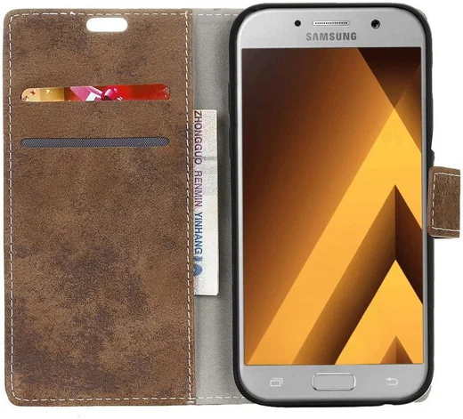 Samsung Galaxy A5 (2017) Retro Portemonnee Hoesje Bruin afbeelding 1