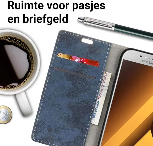 Samsung Galaxy A5 (2017) Retro Portemonnee Hoesje Blauw afbeelding 2