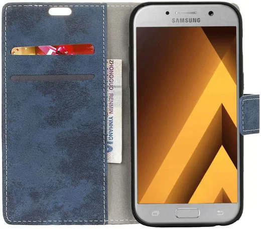 Samsung Galaxy A5 (2017) Retro Portemonnee Hoesje Blauw afbeelding 1