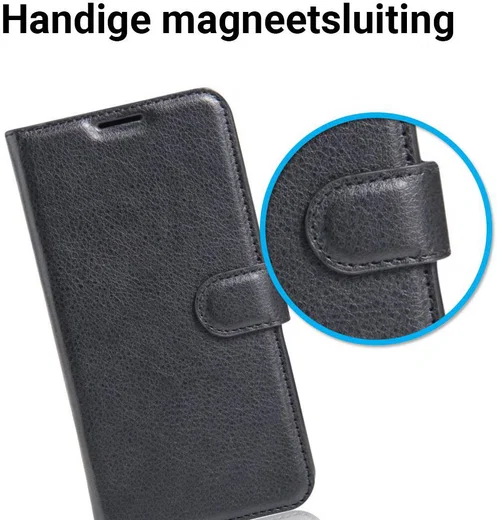 Samsung Galaxy A5 (2017) Portemonnee Hoesje Litchi Zwart afbeelding 3