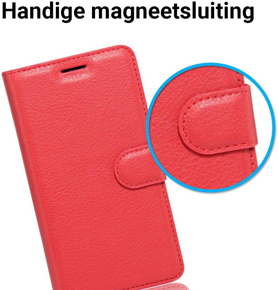 Samsung Galaxy A5 (2017) Portemonnee Hoesje Litchi Rood afbeelding 3