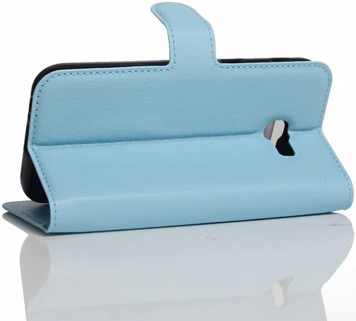 Samsung Galaxy A5 (2017) Portemonnee Hoesje Litchi Blauw afbeelding 8