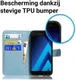 Samsung Galaxy A5 (2017) Portemonnee Hoesje Litchi Blauw afbeelding 4