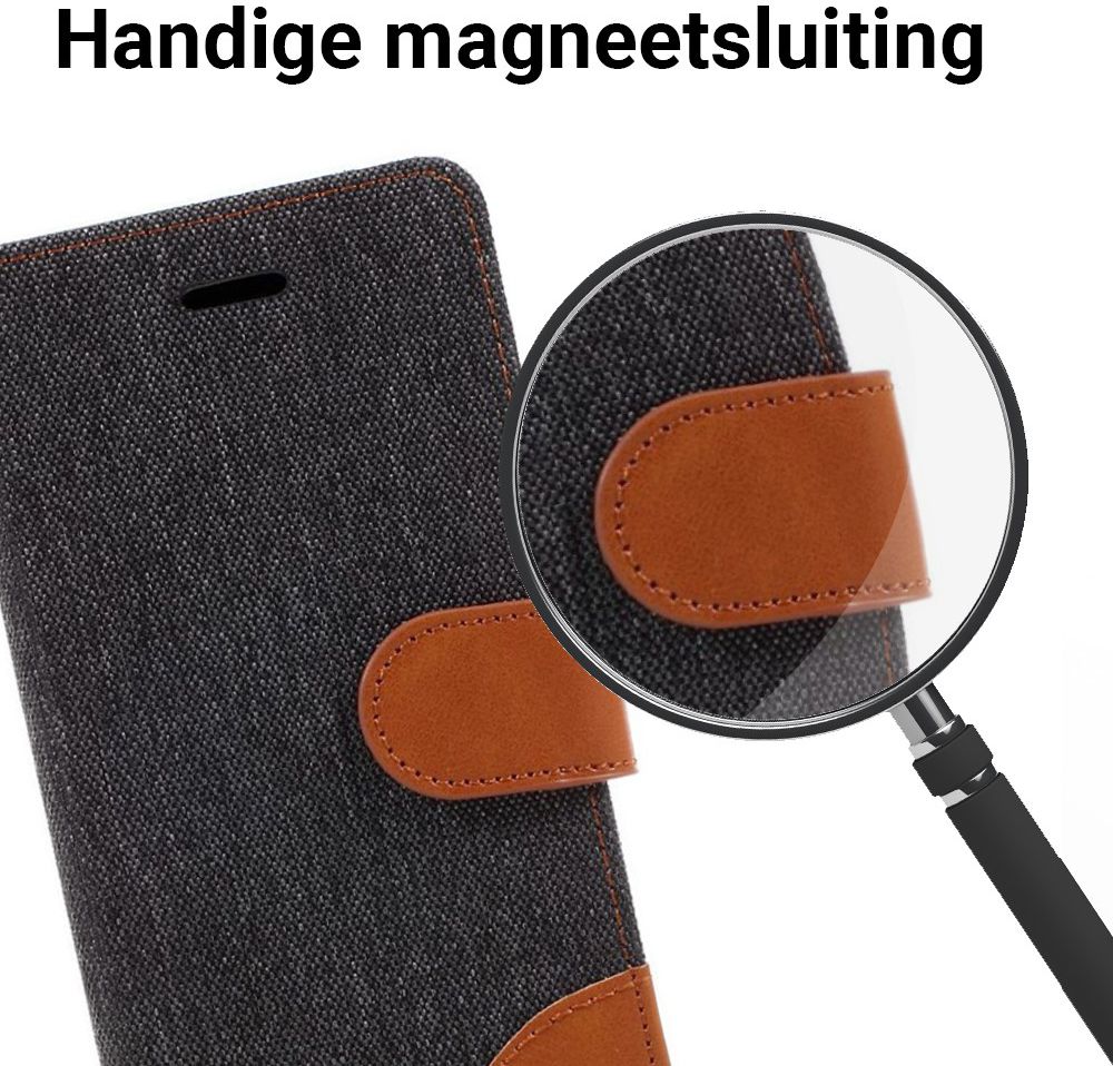 Samsung Galaxy Galaxy A3 (2017) Denim Portemonnee Hoesje Zwart afbeelding 3