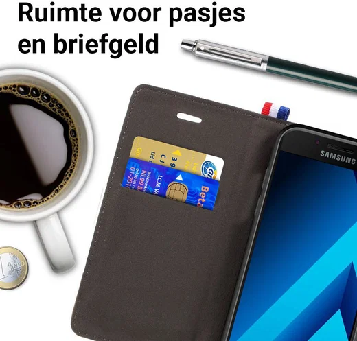 Samsung Galaxy Galaxy A3 (2017) Denim Portemonnee Hoesje Zwart afbeelding 4