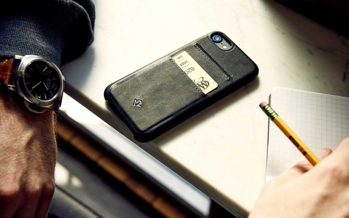 Twelve South RelaxedLeather iPhone 7 / 8 Portemonnee Hoesje Zwart afbeelding 12