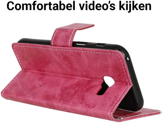 Vintage Samsung Galaxy A3 2017 Bookcase Hoesje Roze afbeelding 4