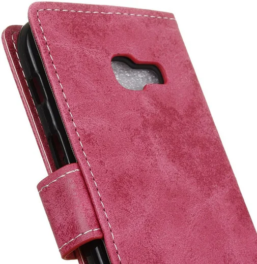 Vintage Samsung Galaxy A3 2017 Bookcase Hoesje Roze afbeelding 10