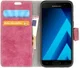 Vintage Samsung Galaxy A3 2017 Bookcase Hoesje Roze afbeelding 1