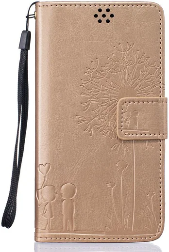 Samsung Galaxy J5 (2016) Wallet Bloem Hoesje Goud afbeelding 1