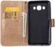 Samsung Galaxy J5 (2016) Wallet Bloem Hoesje Goud afbeelding 2