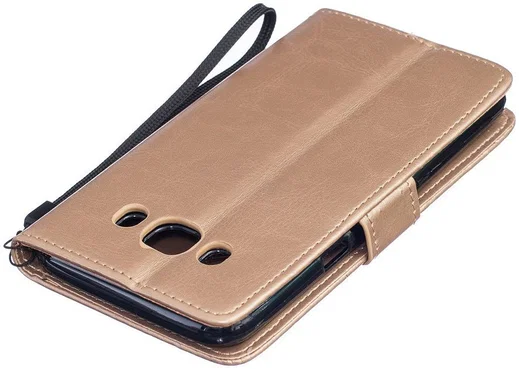 Samsung Galaxy J5 (2016) Wallet Bloem Hoesje Goud afbeelding 5