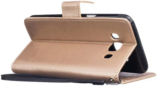 Samsung Galaxy J5 (2016) Wallet Bloem Hoesje Goud afbeelding 7