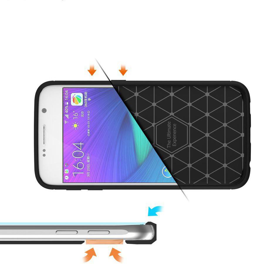 Samsung Galaxy S6 Geborsteld TPU Hoesje Zwart afbeelding 9