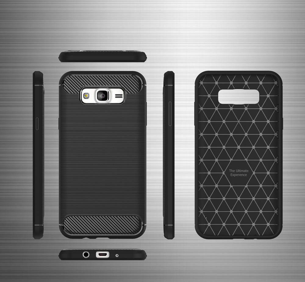 Samsung Galaxy J5 Geborsteld TPU Hoesje Zwart afbeelding 8