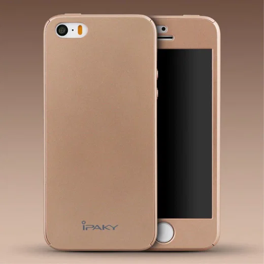 IPAKY Full Protection Hoesje iPhone 5/5S/SE Roze Goud afbeelding 2