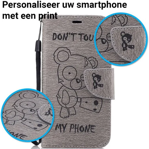 Samsung Galaxy A5 (2017) Portemonnee Hoesje Dont Touch Beer Grijs afbeelding 2